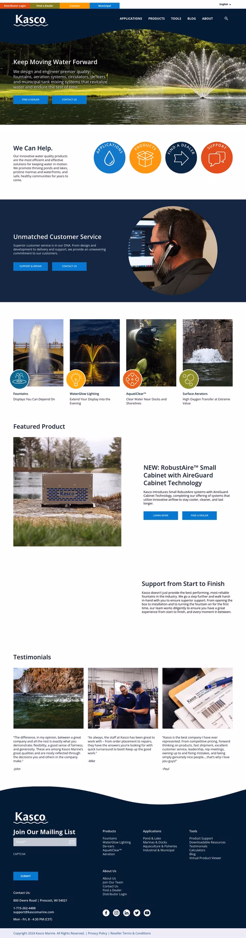 Kasco Marine Homepage 1440px