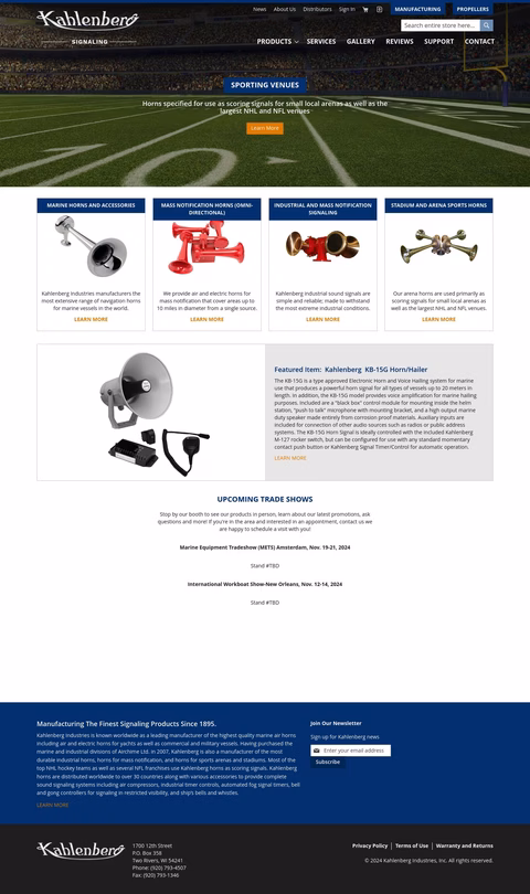 Kahlenberg Industries Homepage 1440px