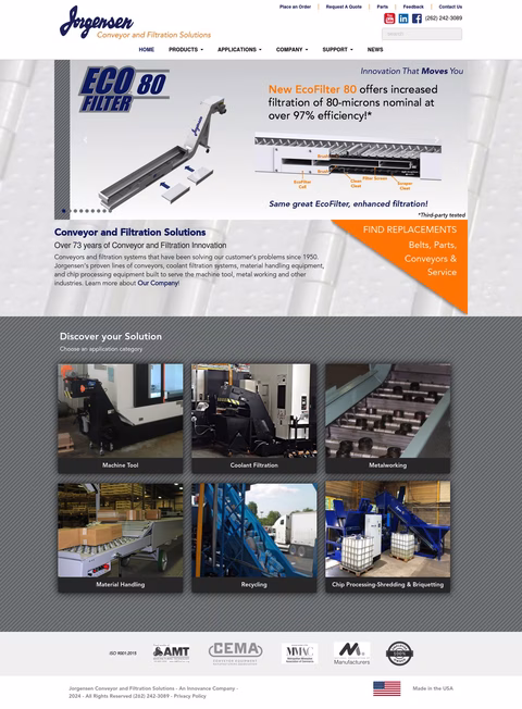 Jorgensen Conveyors Homepage 1440px