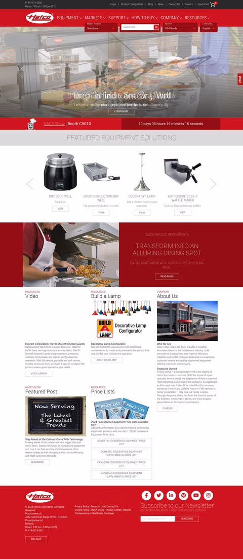 Hatco Corporation Homepage 1440px