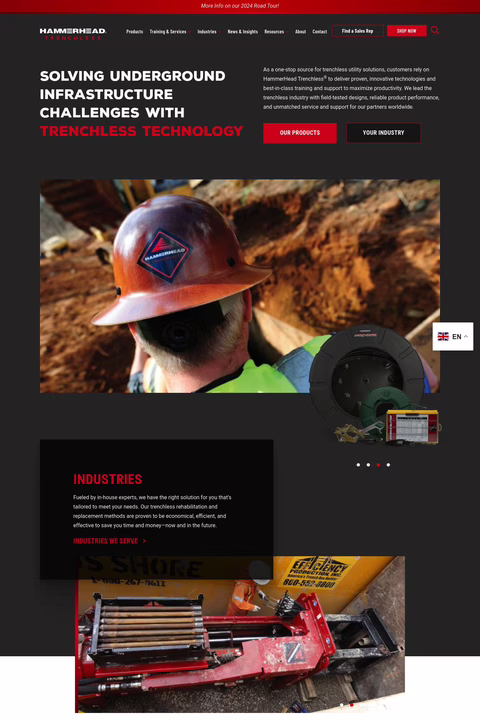 Hammerhead Trenchless Homepage 1440px