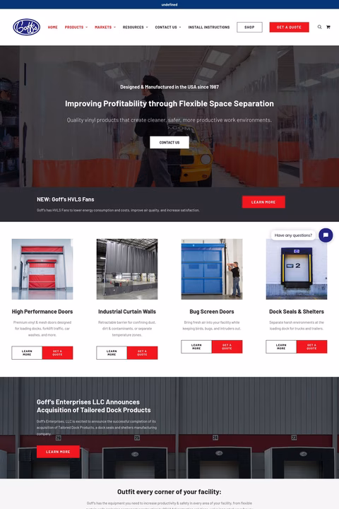 Goffs Enterprises Homepage 1440px