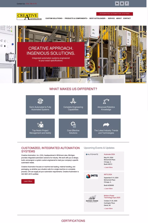 Creative Automation Homepage 1440px