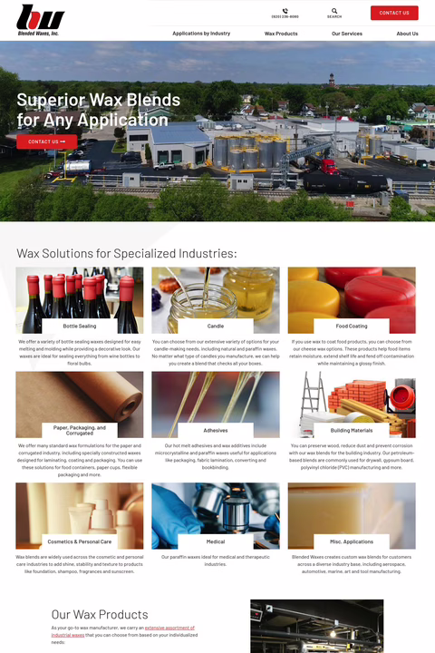 Blended Waxes Homepage 1440px