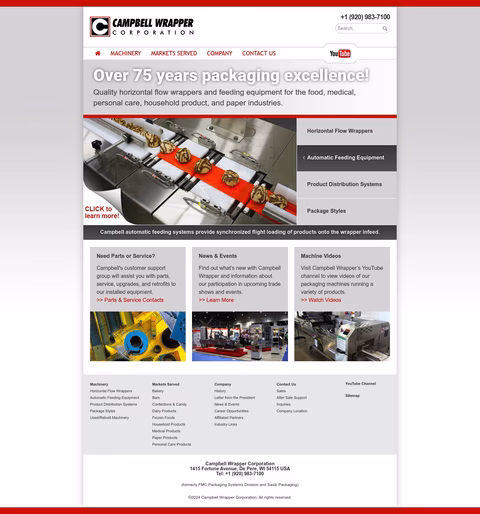 Campbell Wrapper Corporation Homepage 1440px