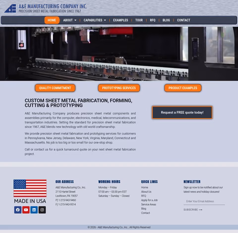 A-E-Manufacturing-Company Homepage 1440px