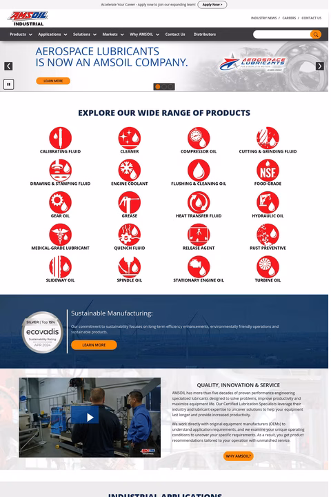 Amsoil Industrial Homepage 1440px