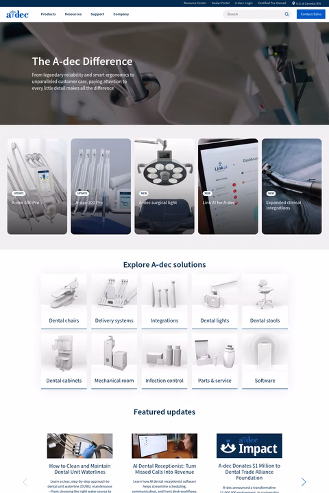 A-Dec-Dental-Equipment Homepage 1440px