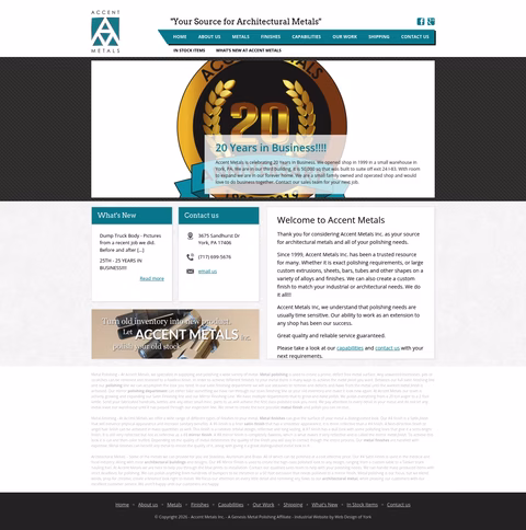 Accent-Metals Homepage 1440px