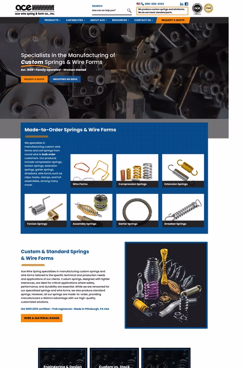 Ace-Wire-Spring-Form-Company Homepage 1440px