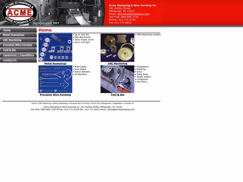 Acme-Stamping-Wire-Forming Homepage 1440px