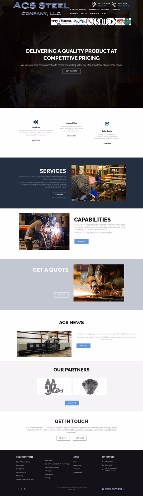 Acs-Steel-Company Homepage 1440px