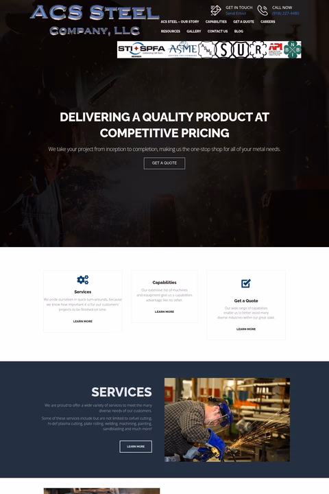Acs-Steel-Company Homepage 1440px