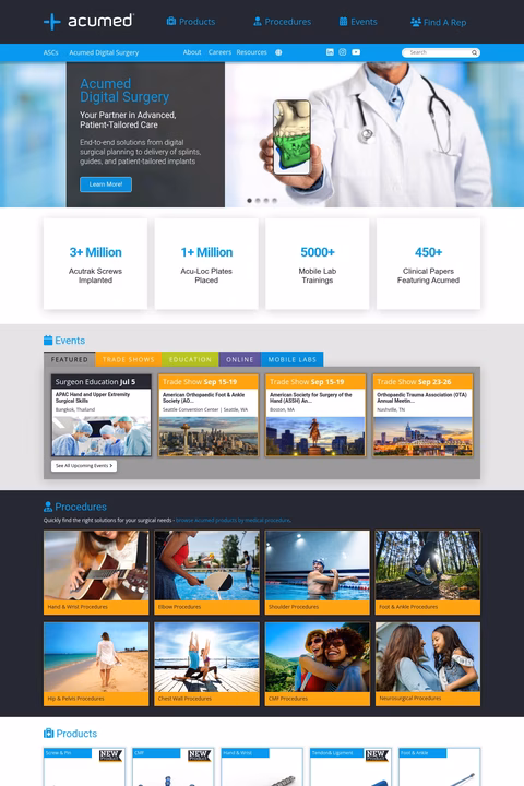Acumed Homepage 1440px