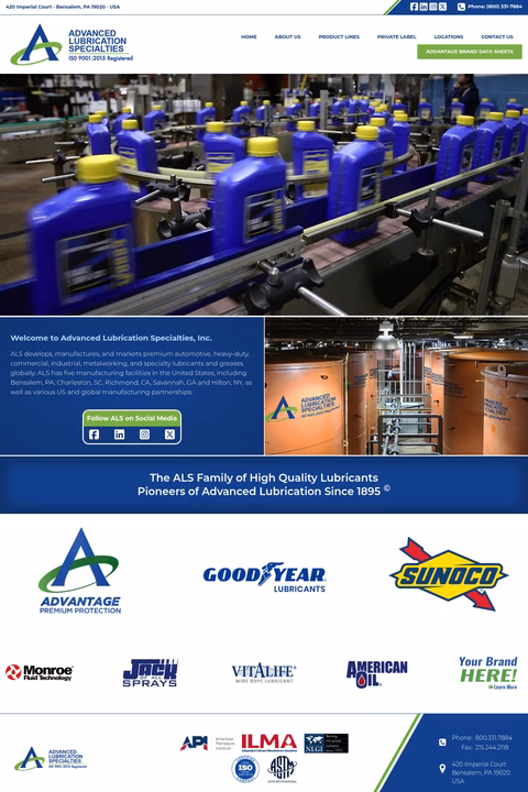 Advanced-Lubrication-Specialties Homepage 1440px