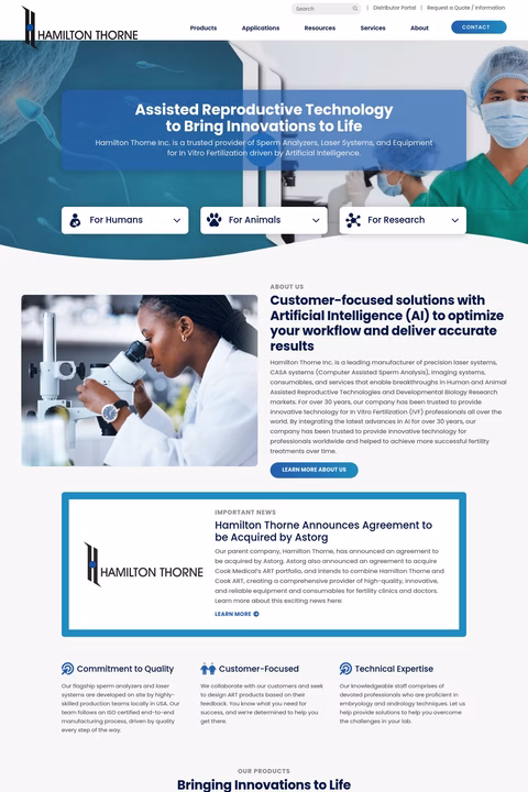 Hamilton Thorne Homepage 1440px