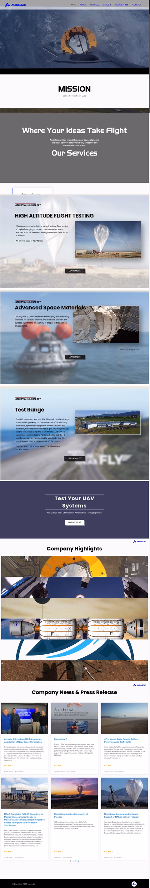 Aerostar-Tillamook Homepage 1440px