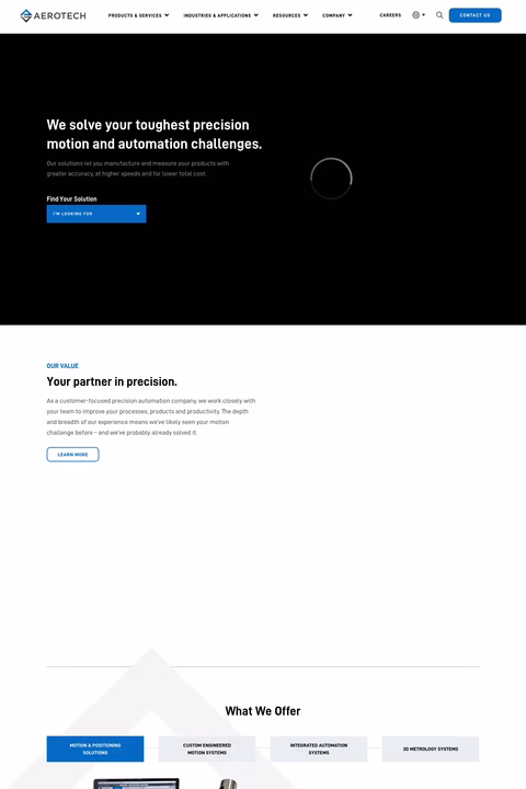 Aerotech Homepage 1440px