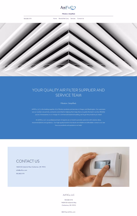 Airfilco Homepage 1440px
