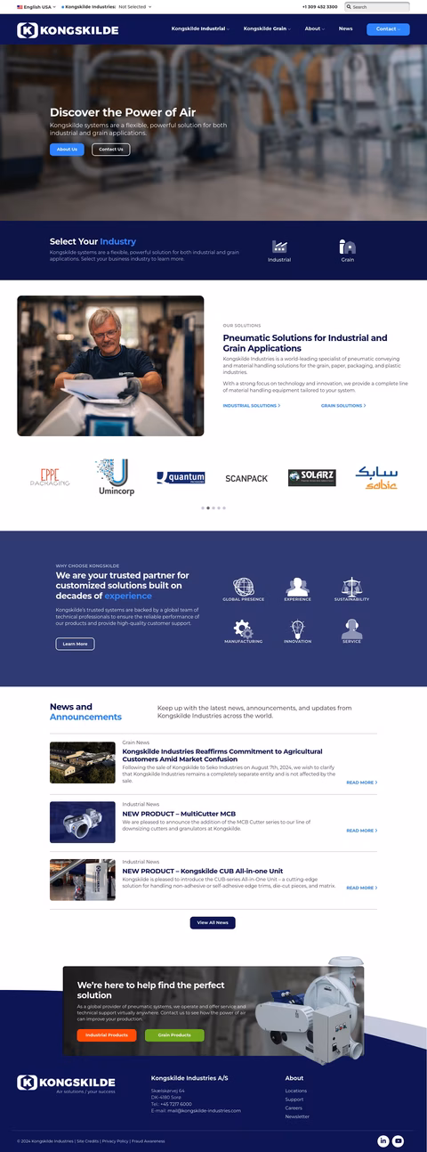 Kongskilde Industries Homepage 1440px