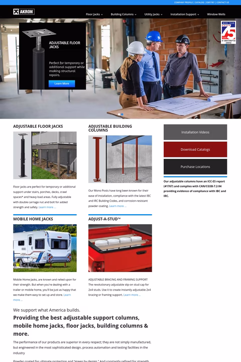 Akron-Products Homepage 1440px