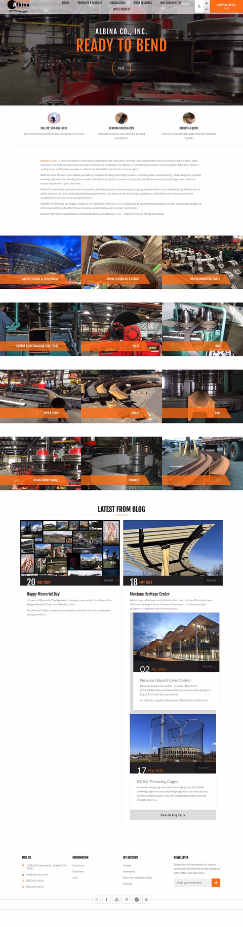 Albina-Company Homepage 1440px
