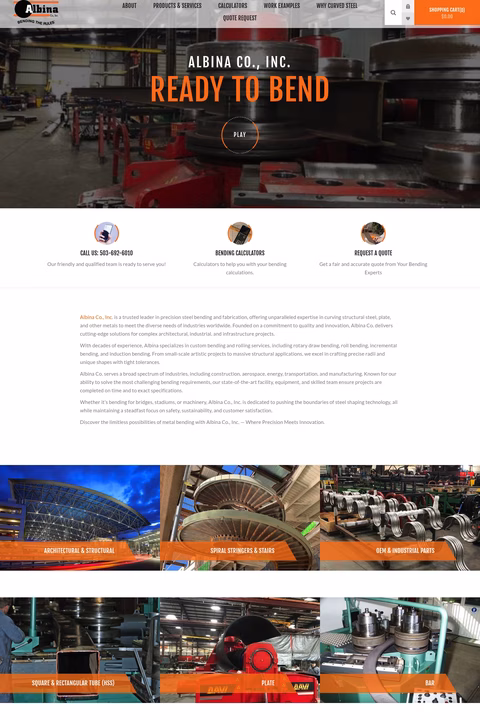Albina-Company Homepage 1440px