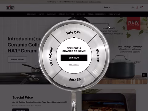 All-Clad Homepage 1440px
