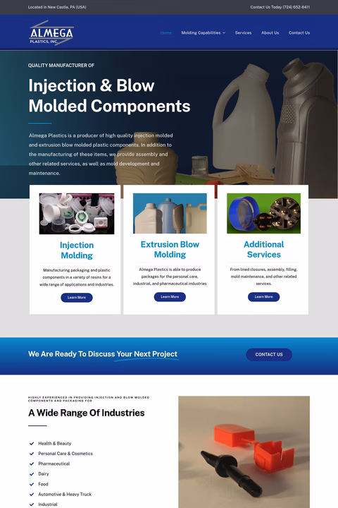 Almega-Plastics Homepage 1440px