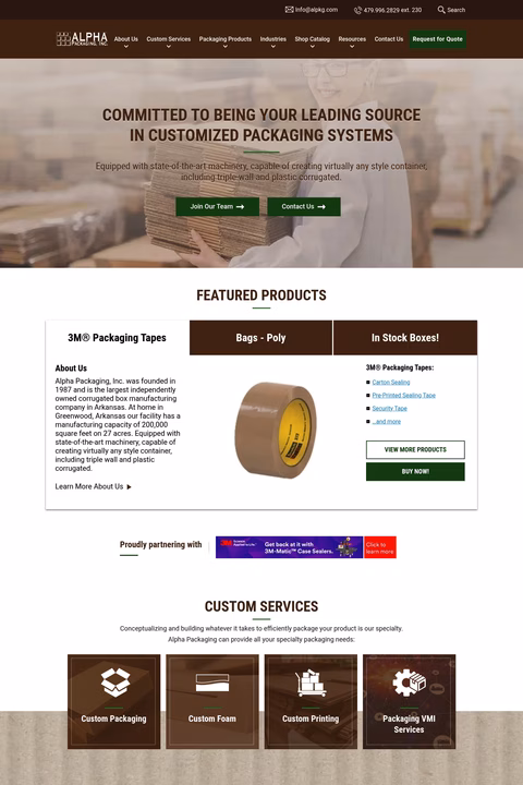 Alpha-Packaging Homepage 1440px