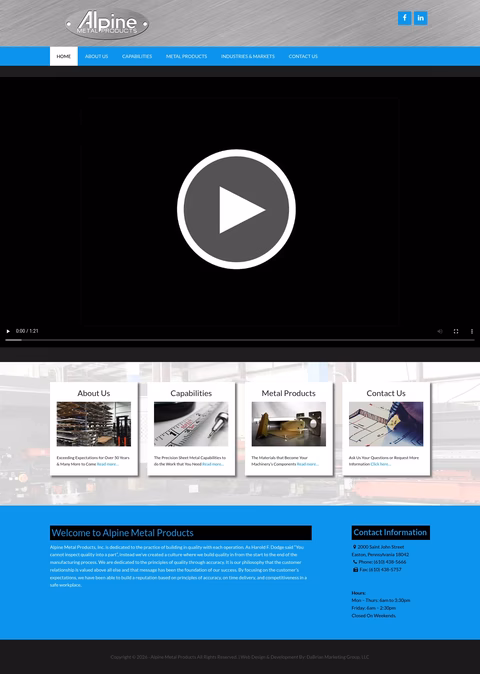 Alpine-Metal-Products Homepage 1440px