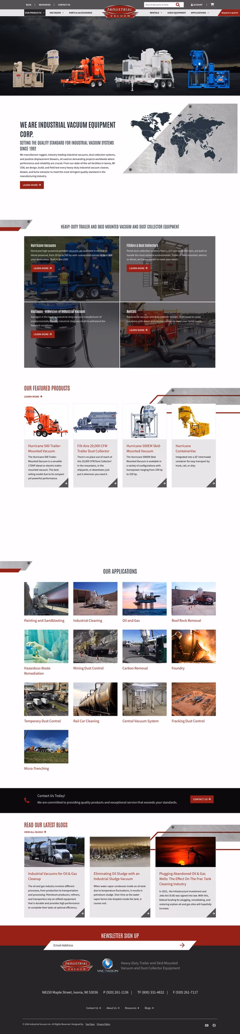 Industrial Vacuum Inc Homepage 1440px