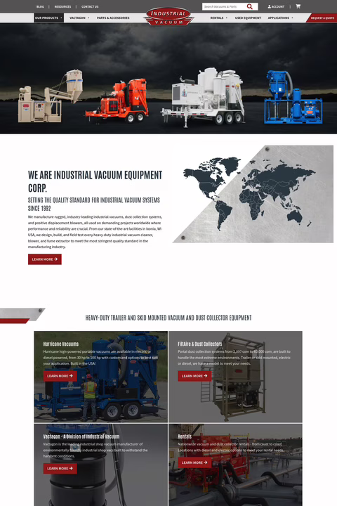 Industrial Vacuum Inc Homepage 1440px