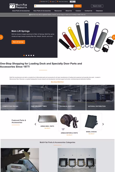 Multi Fab Products Homepage 1440px