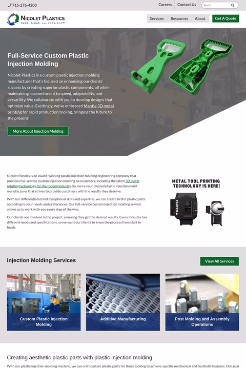 Nicolet Plastics Homepage 1440px