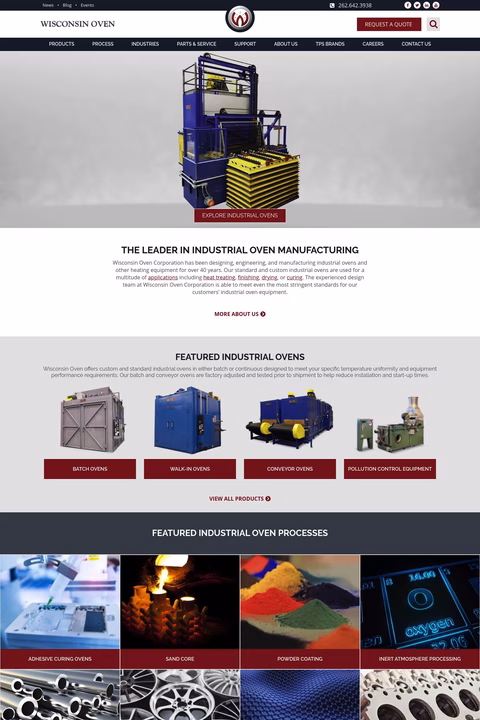Wisconsin Oven Homepage 1440px