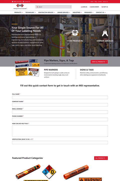 Marking Services Inc Homepage 1440px