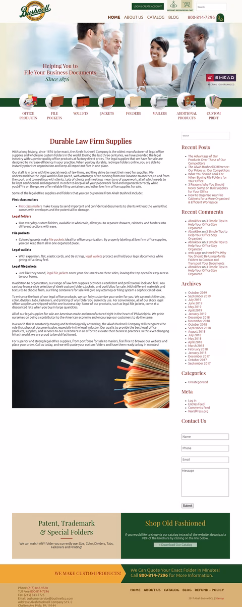 Alvah-Bushnell-Company Homepage 1440px