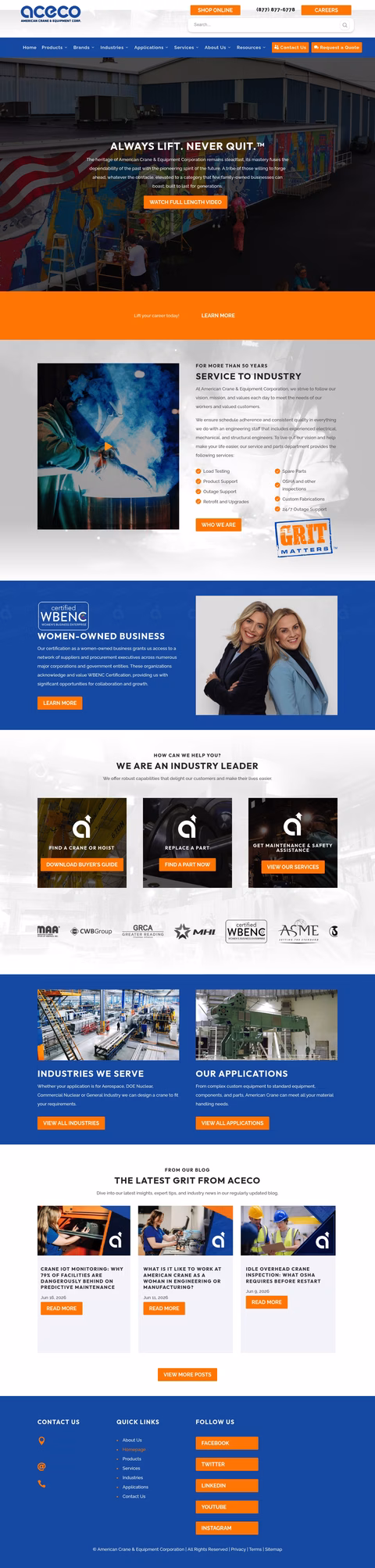 American-Crane-Equipment-Corporation Homepage 1440px