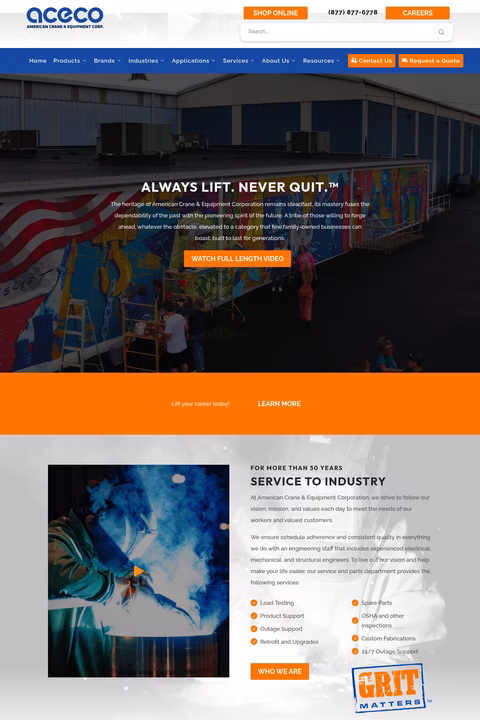 American-Crane-Equipment-Corporation Homepage 1440px