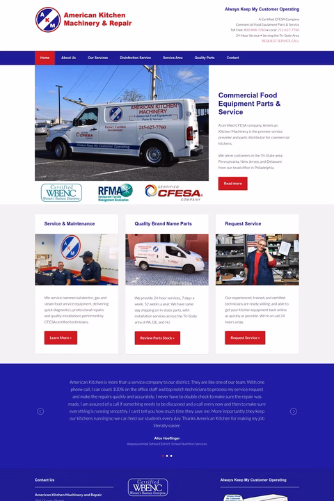 American-Kitchen-Machinery-Repair Homepage 1440px