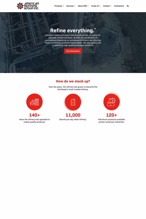 American-Refining-Group Homepage 1440px