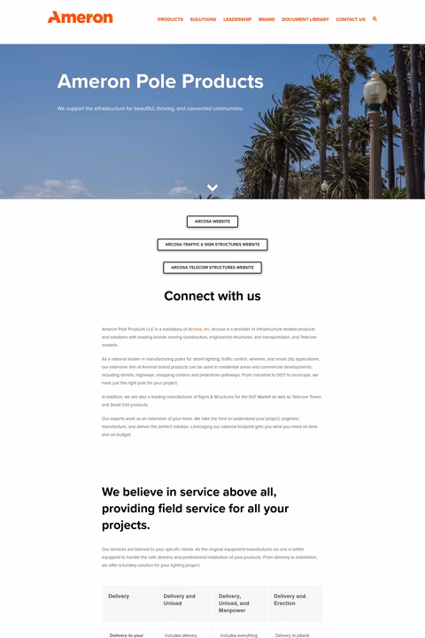 Ameron-Pole-Products Homepage 1440px