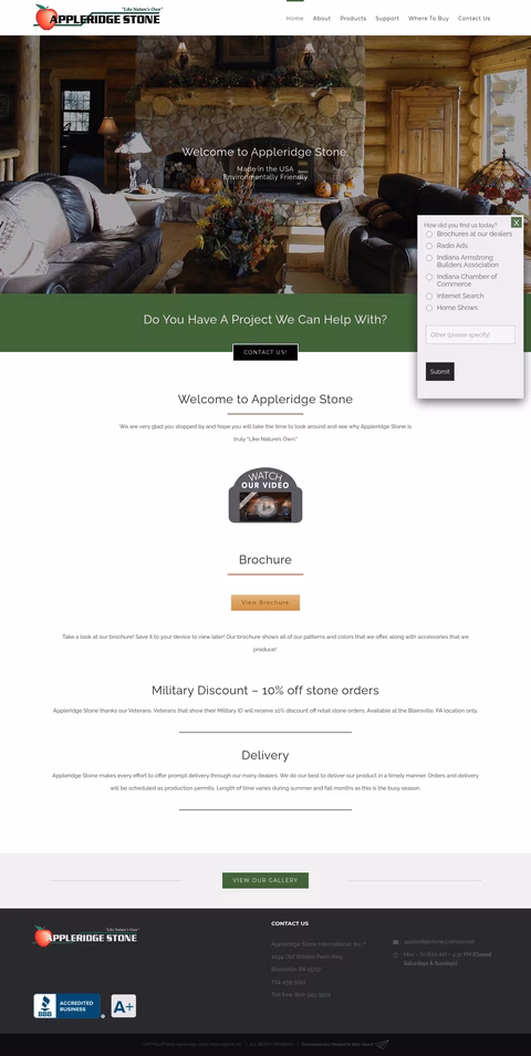 Appleridge-Stone Homepage 1440px