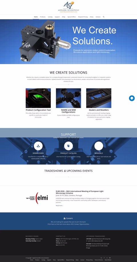 Applied-Scientific-Instrumentation Homepage 1440px