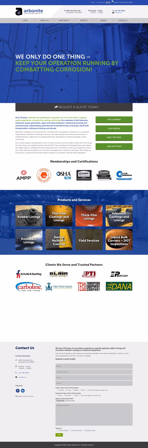 Arbonite Homepage 1440px