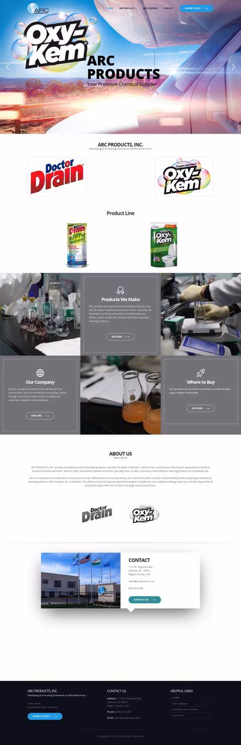Arc-Products Homepage 1440px