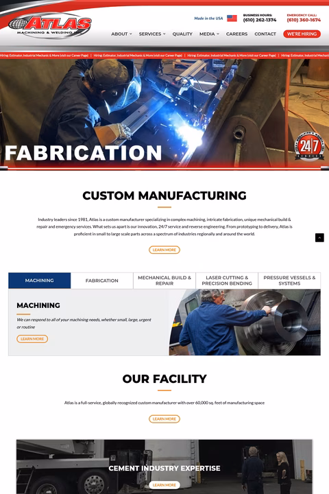 Atlas-Machining-Welding Homepage 1440px