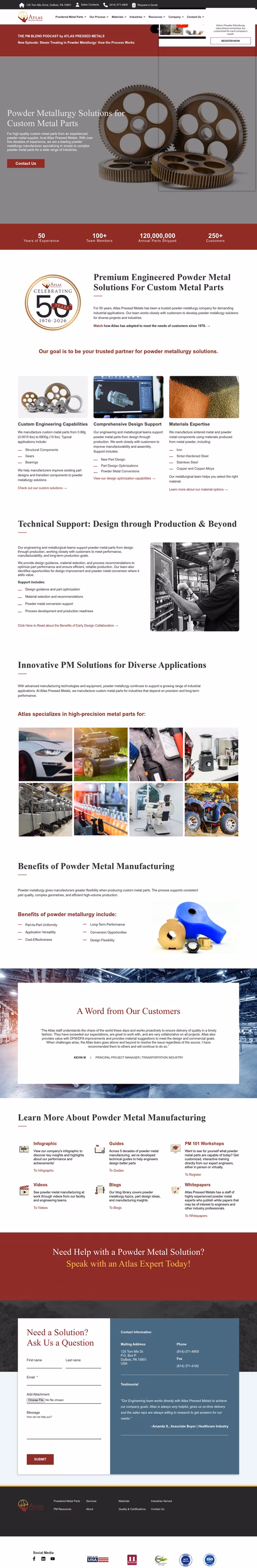 Atlas-Pressed-Metals Homepage 1440px