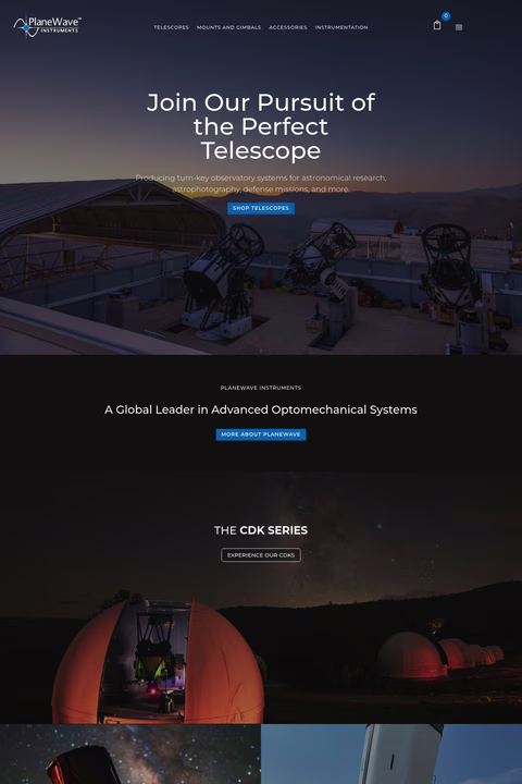 Planewave Instruments Homepage 1440px